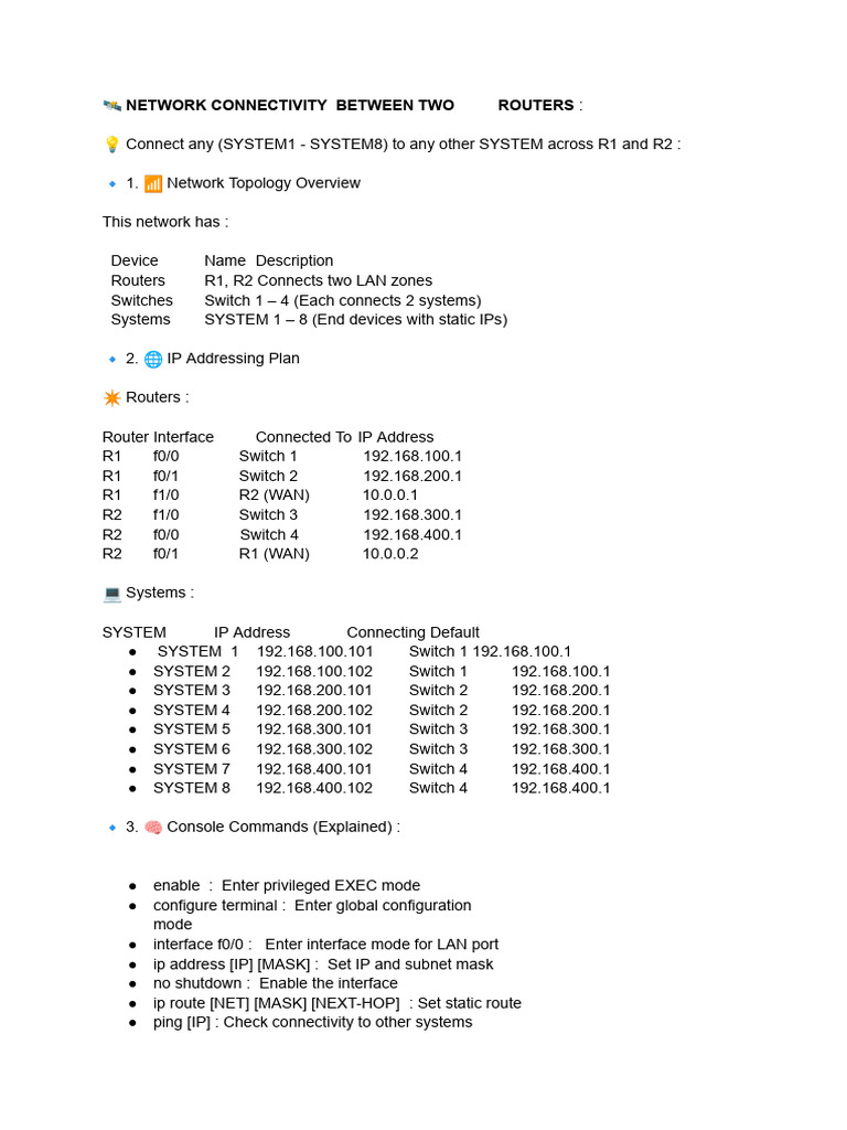 Router Connectivity for 8 Systems | PDF | Router (Computing) | Network ...