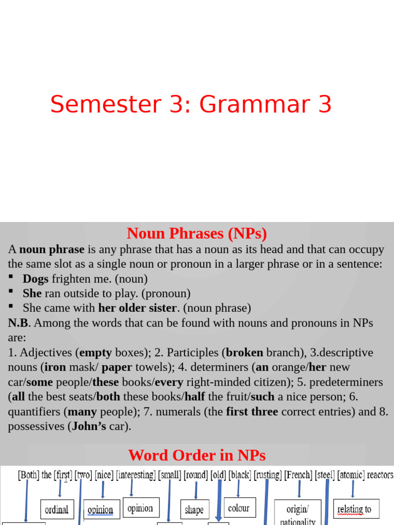 Understanding Noun Phrases in Grammar | PDF
