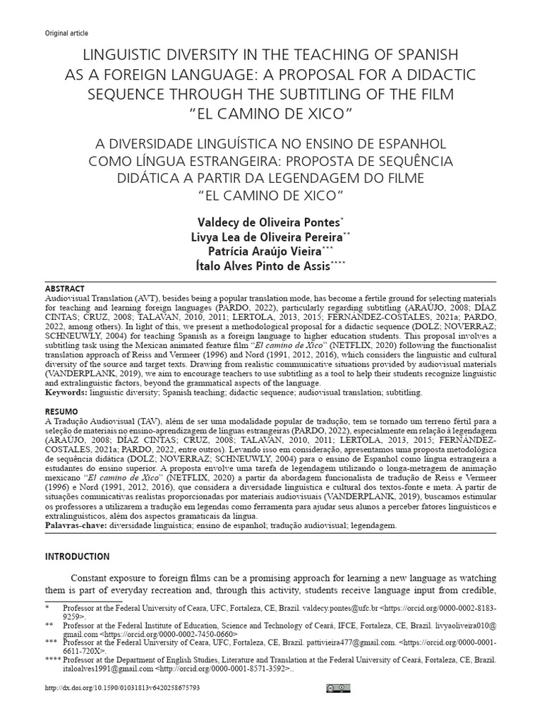 Teaching Spanish via Subtitling "El Camino de Xico" | PDF | Second ...