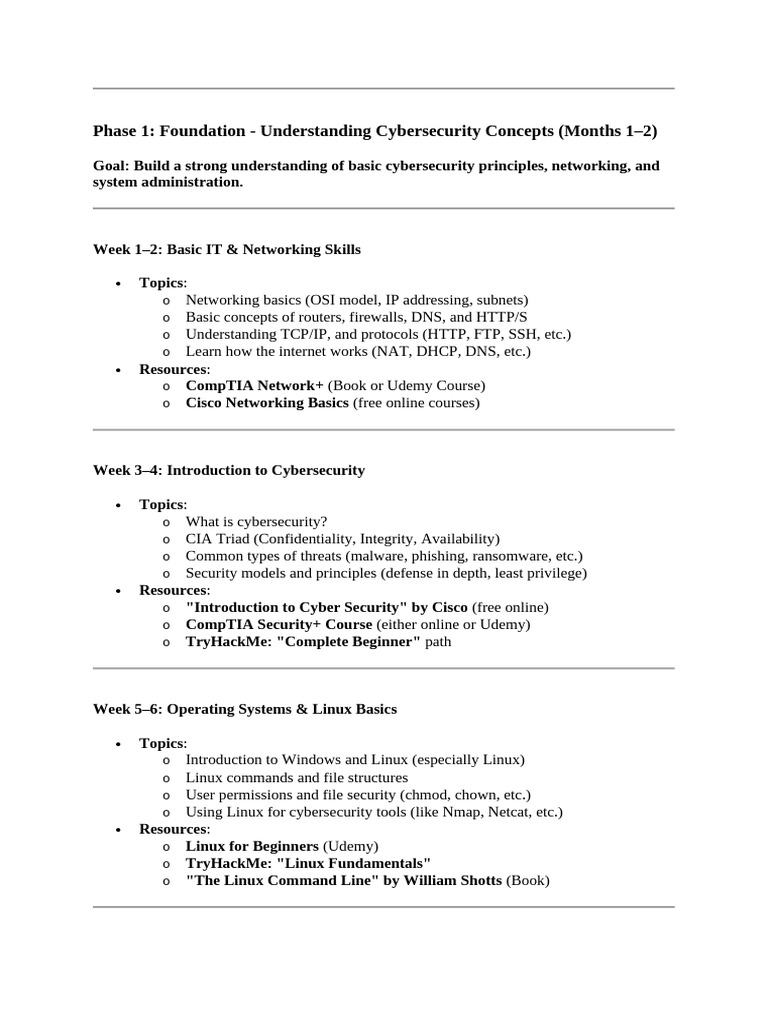 Cybersecurity Foundations and Skills Guide | PDF | Penetration Test ...