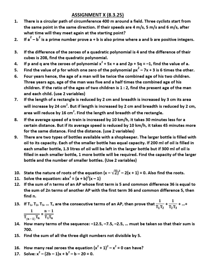 Math Problem Solving Assignment | PDF | Circle | Length