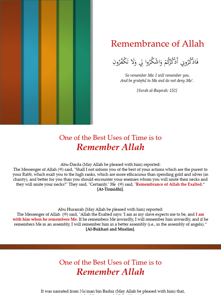Importance of Remembering Allah | PDF | God In Islam | Muhammad