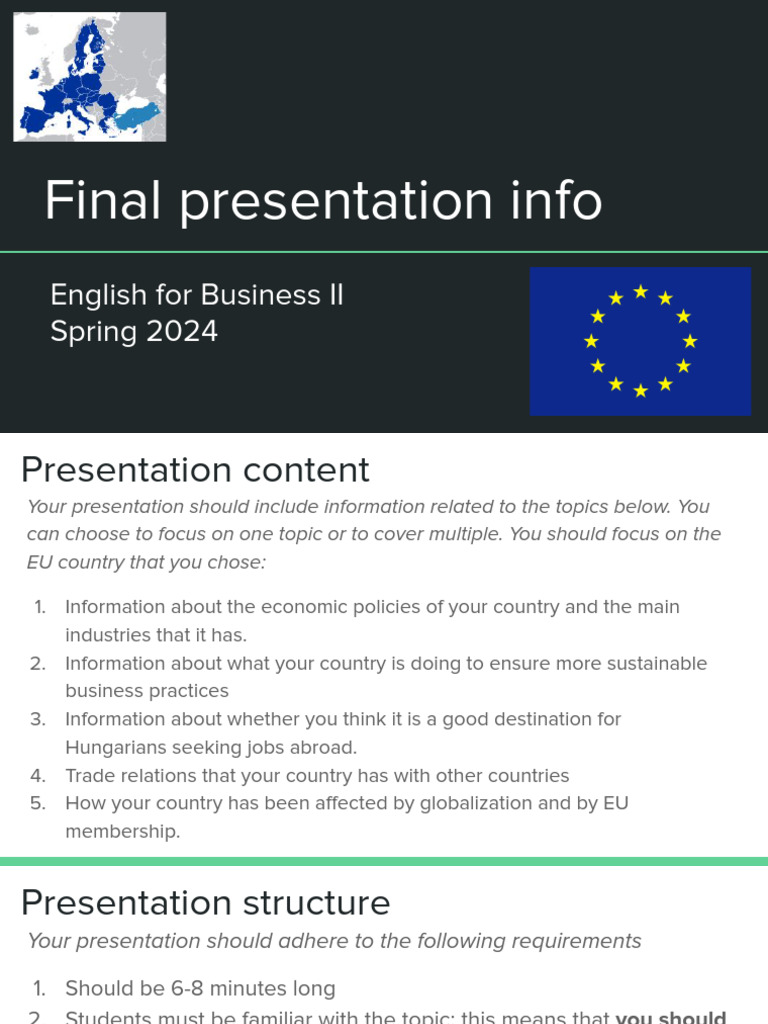 Final Presentation Info | PDF
