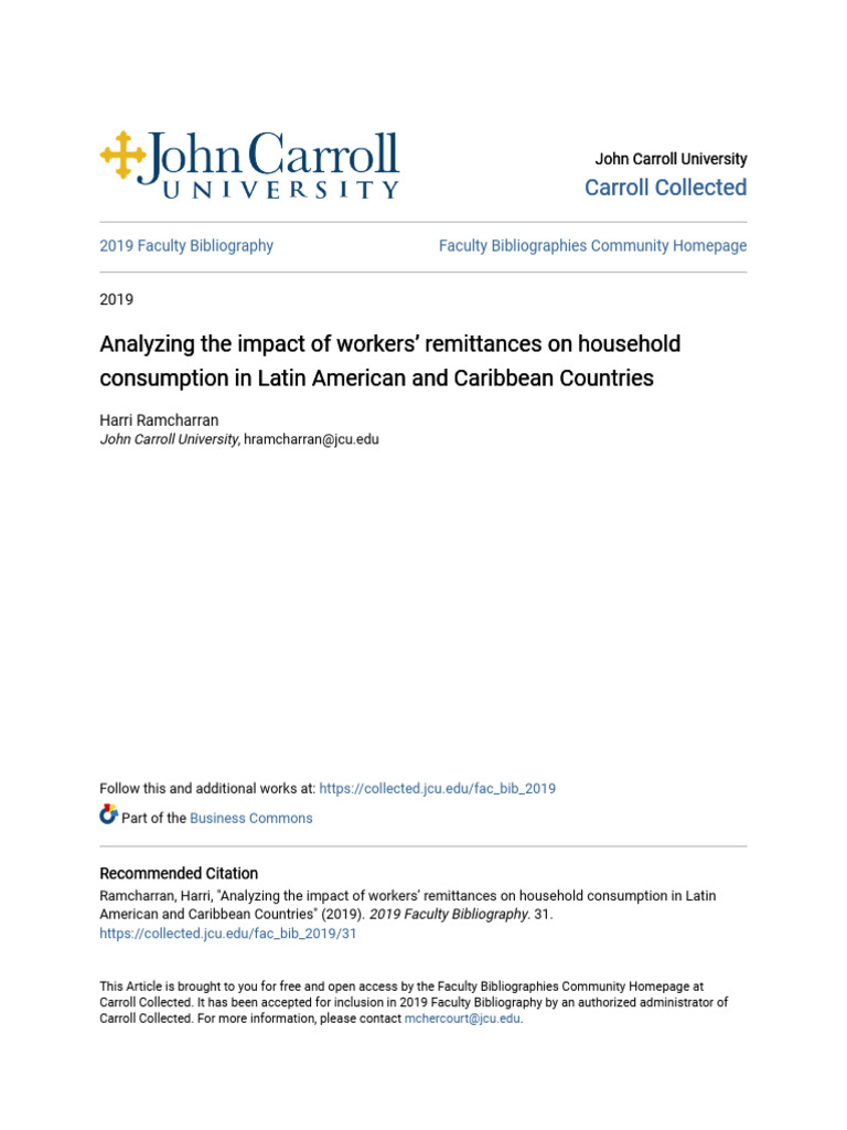 Analyzing The Impact of Workers - Remittances On Household Consumption ...