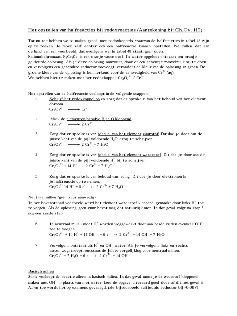 Halfreacties | PDF