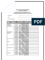 Contoh Merekod Rekod Pencapaian Murid KHB (PK) Unit KHB, SJI