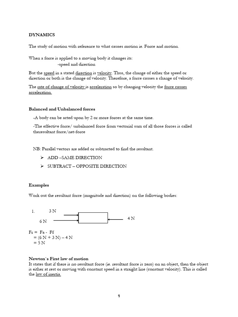 Effects of Forces On Motion - 4O1 | PDF | Acceleration | Force