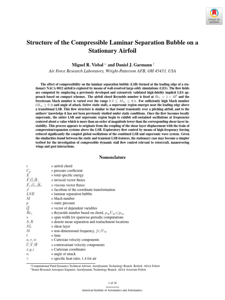 Compressible Laminar Separation Bubble Analysis | PDF | Fluid Dynamics ...