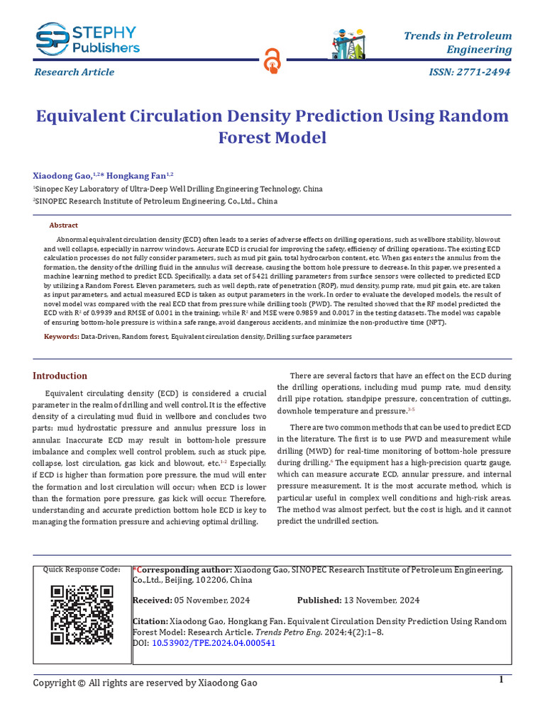 ECD Prediction via Random Forest Model | PDF