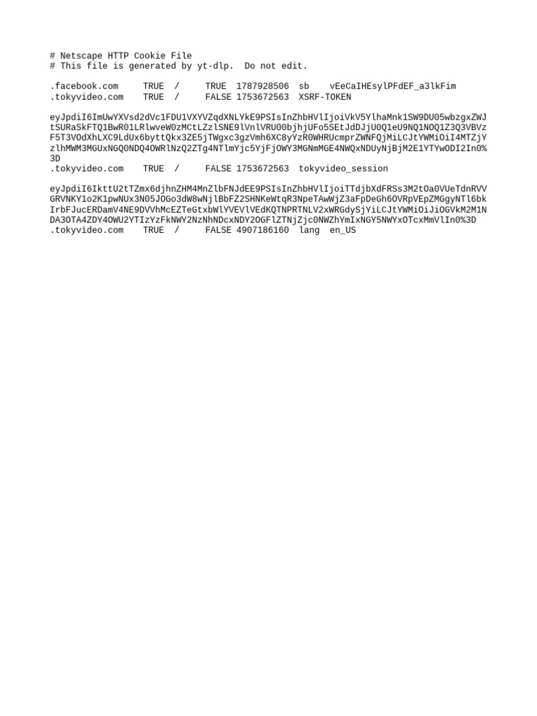 yt-dlp Cookie File Overview | PDF