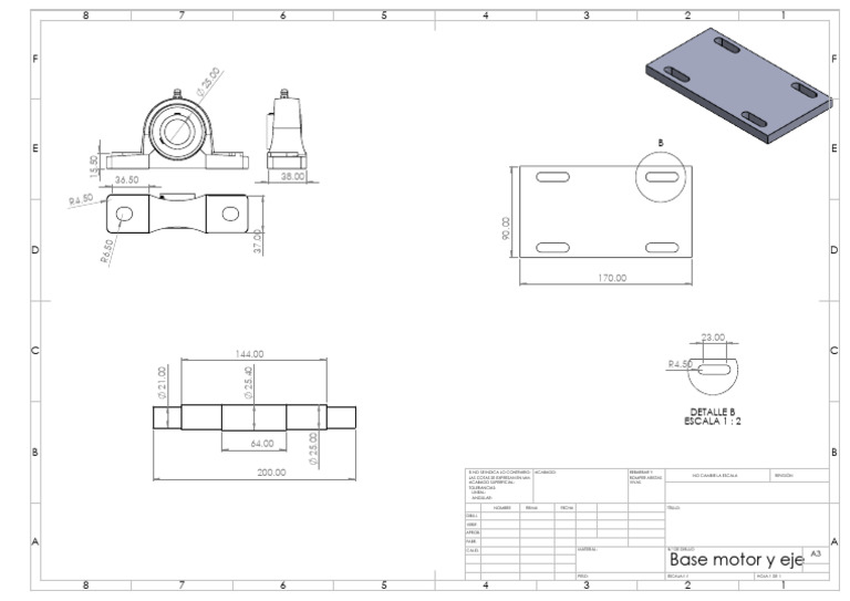 Base motor y eje - Detalles técnicos | PDF