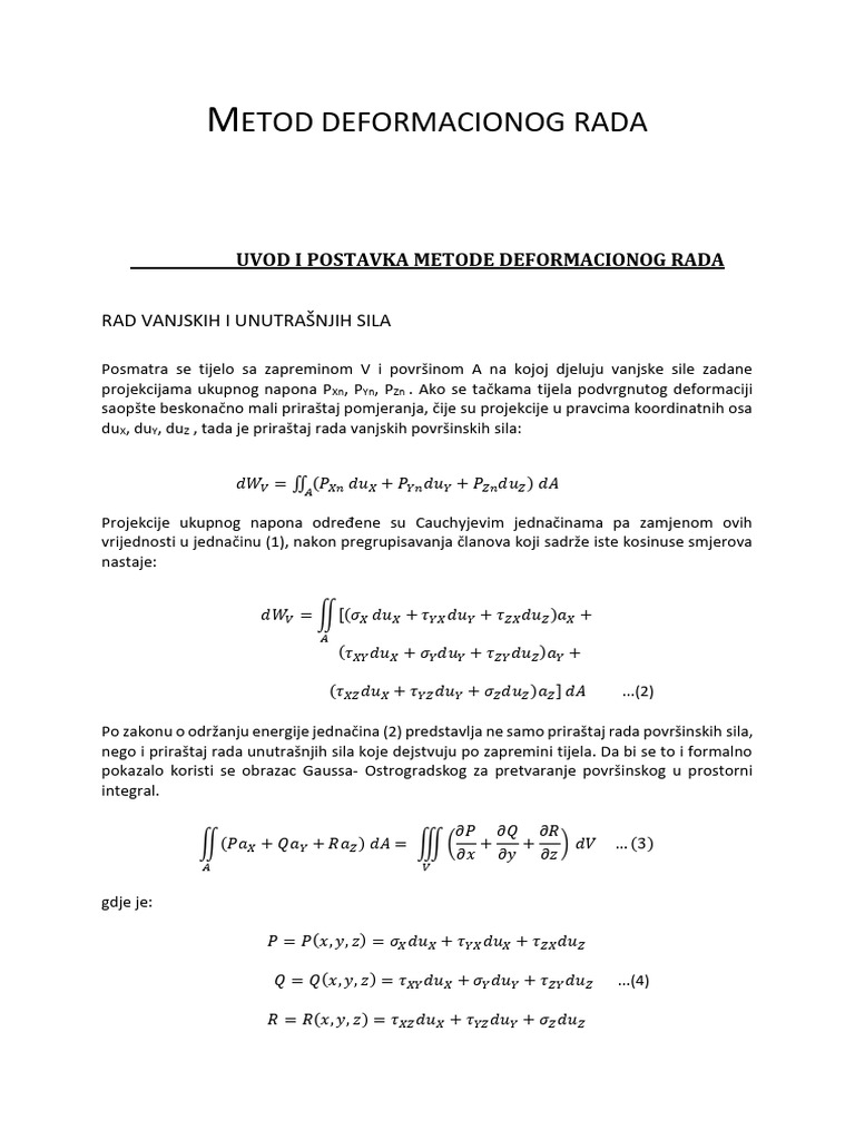 11.2 Metod Deformacionog Rada Tekst | PDF