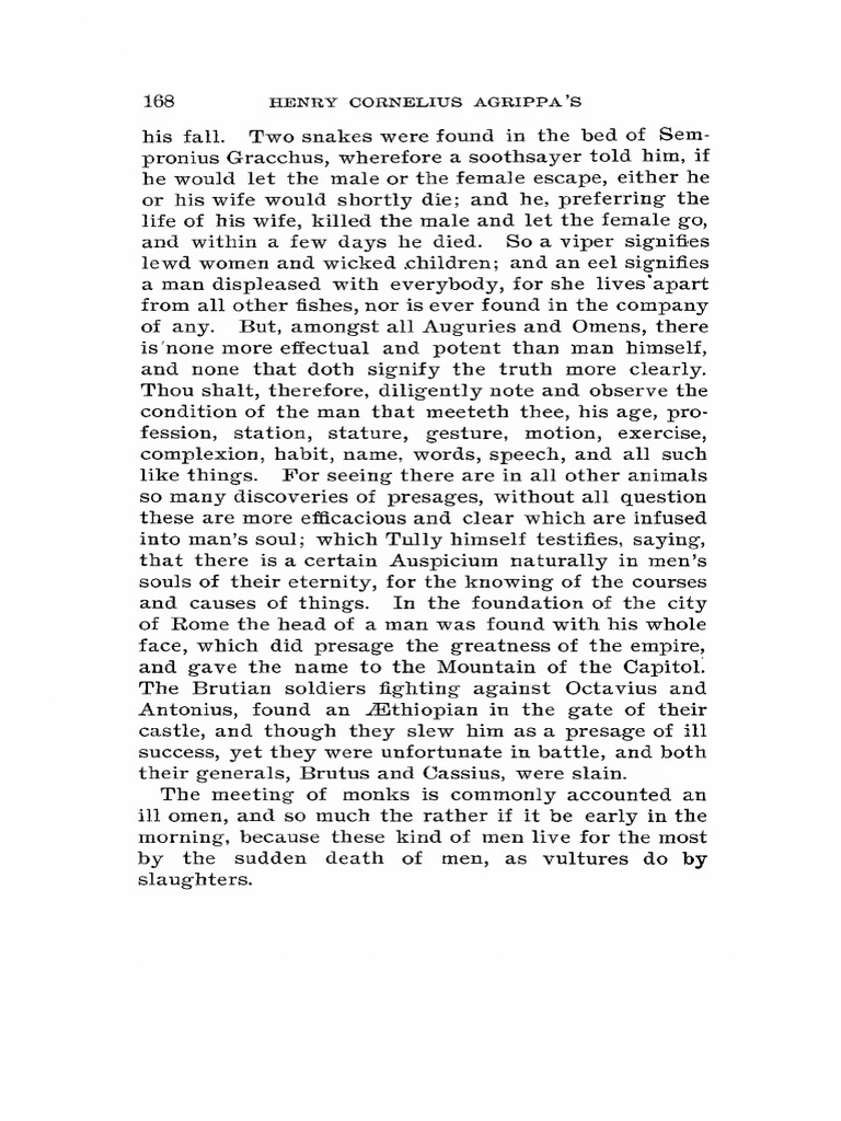 Agrippa on Omens and Auguries | PDF