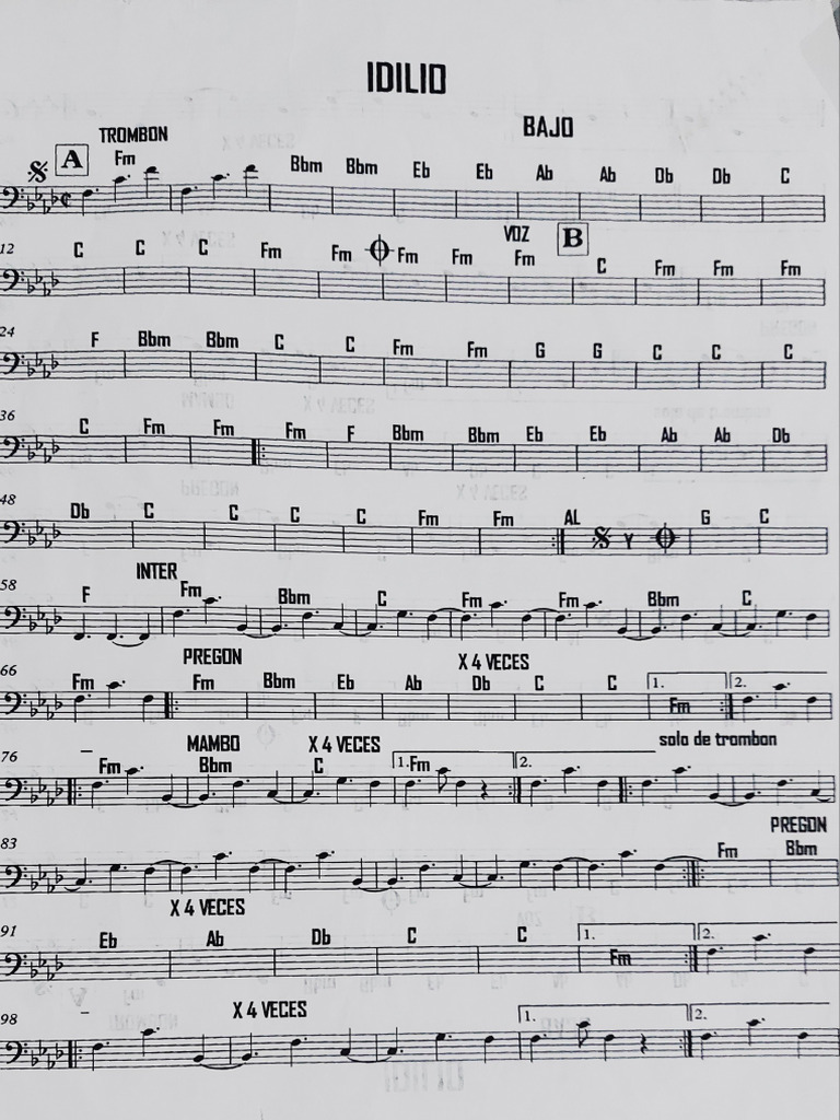 Idilio Bajo Partitura | PDF