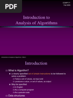 Introduction To Analysis of Algorithms: COMP171 Fall 2005