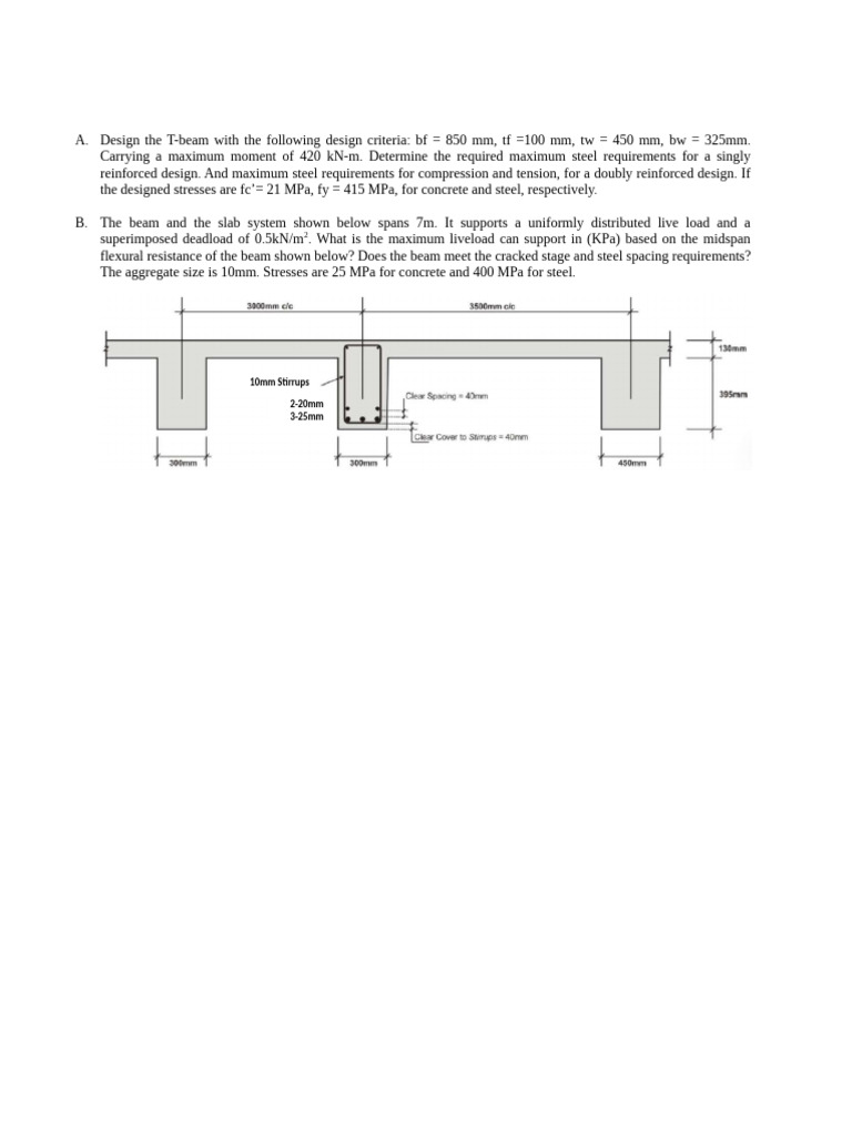 T-Beam Design and Load Analysis Guide | PDF