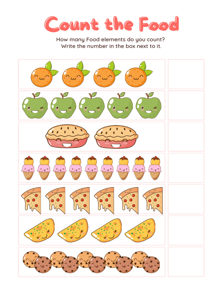 Food Counting Worksheet | PDF