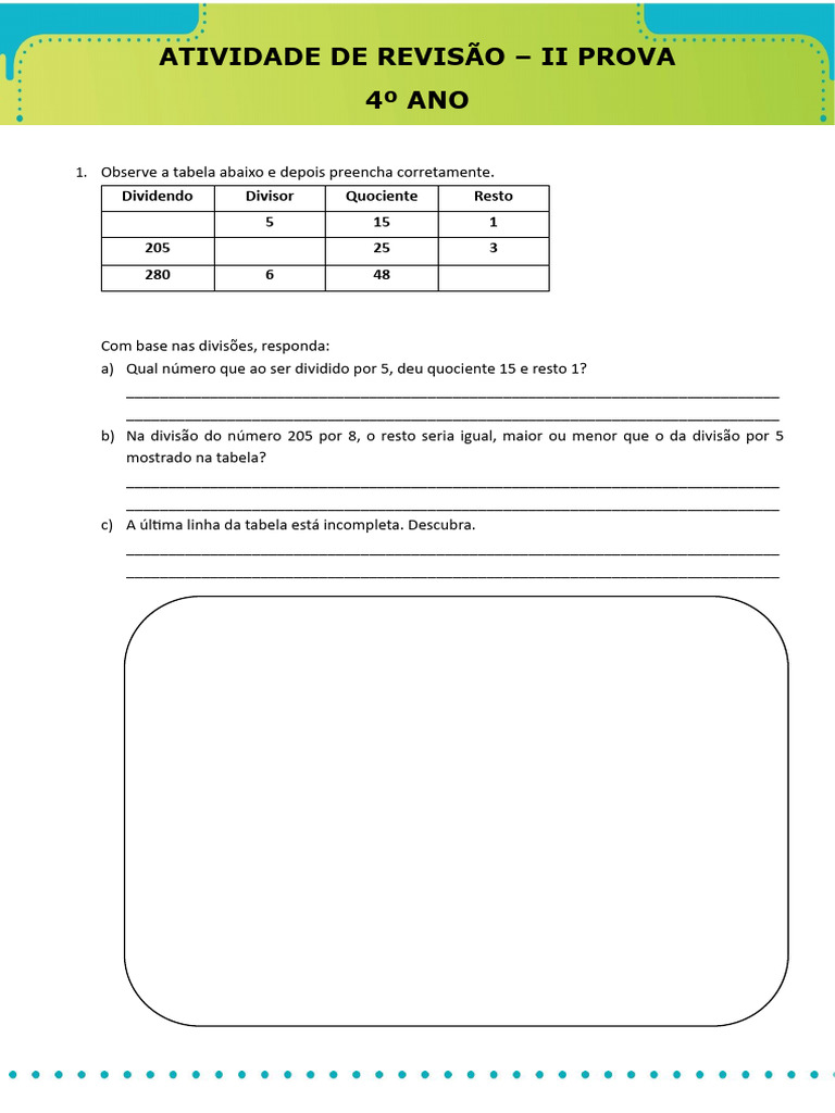 Revisão 4º Ano - Iv Prova | PDF