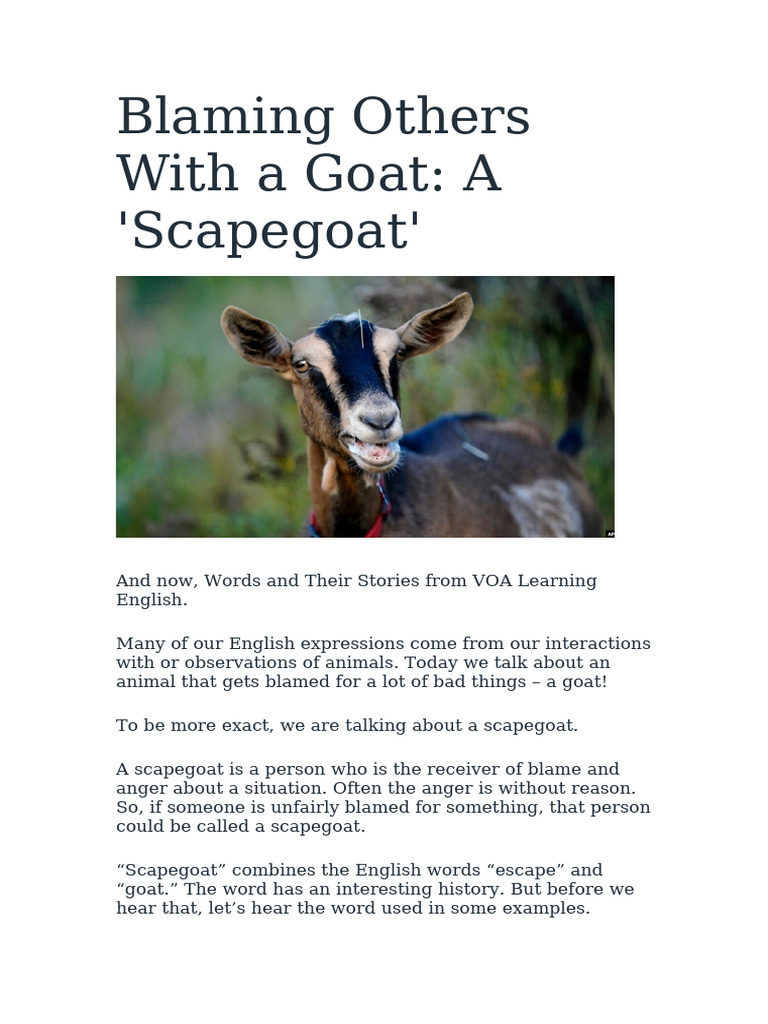 Understanding Scapegoats in English | PDF