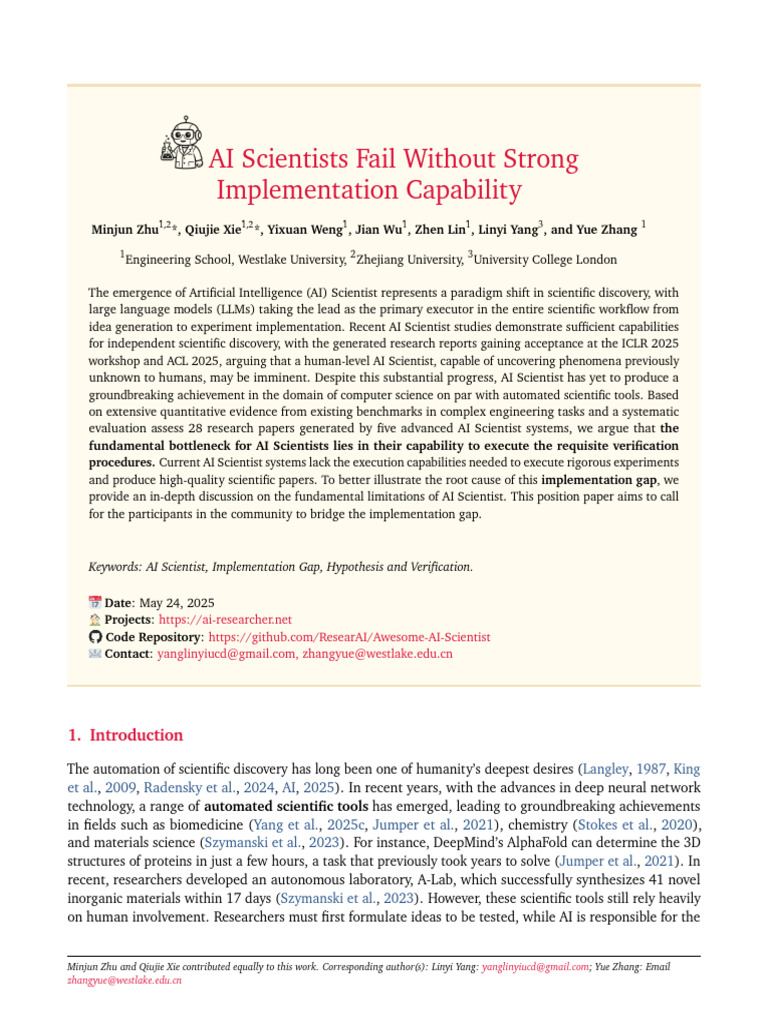 Bridging the AI Scientist Implementation Gap | PDF | Artificial ...