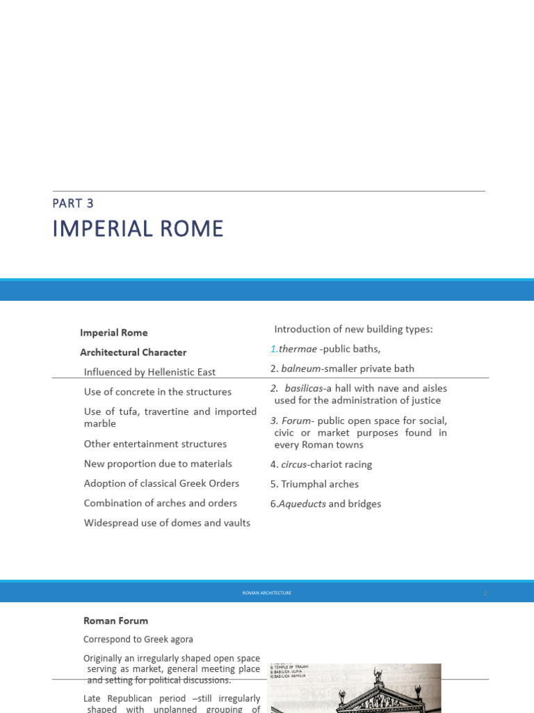Roman Imperial Architecture Overview | PDF | Roman Empire | Classical ...