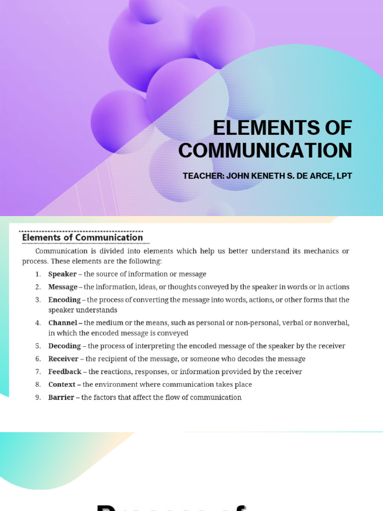 Understanding Communication Elements | PDF