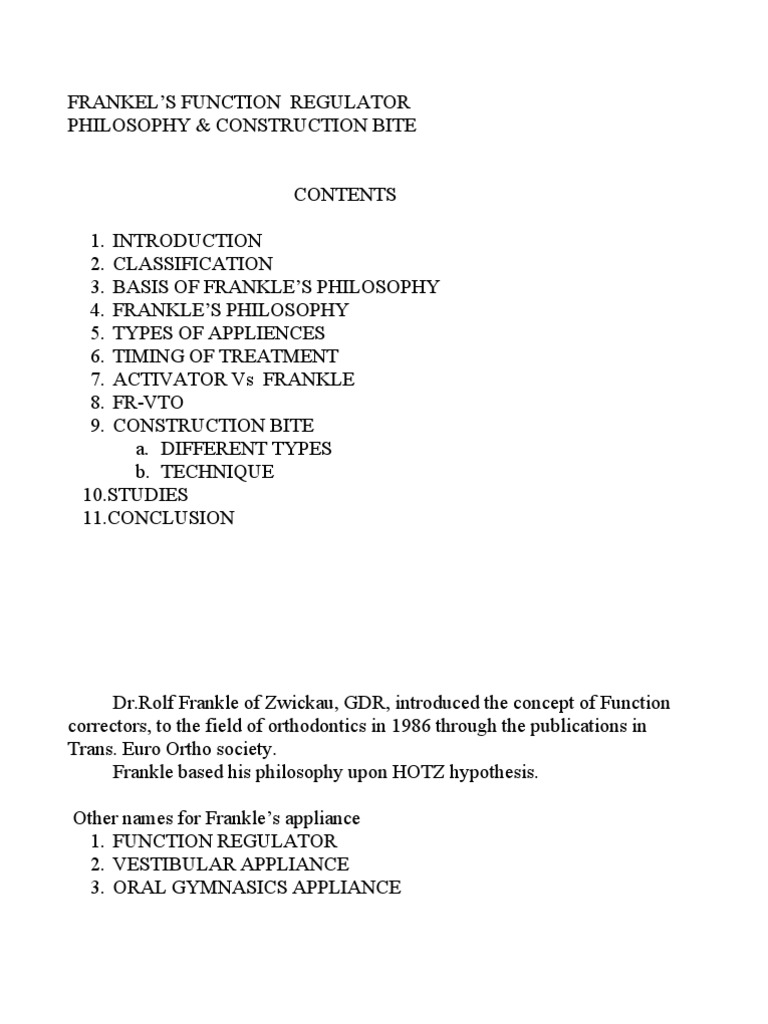 Frankle, S Function Regulator Philosophy & Construction Bite. | PDF ...