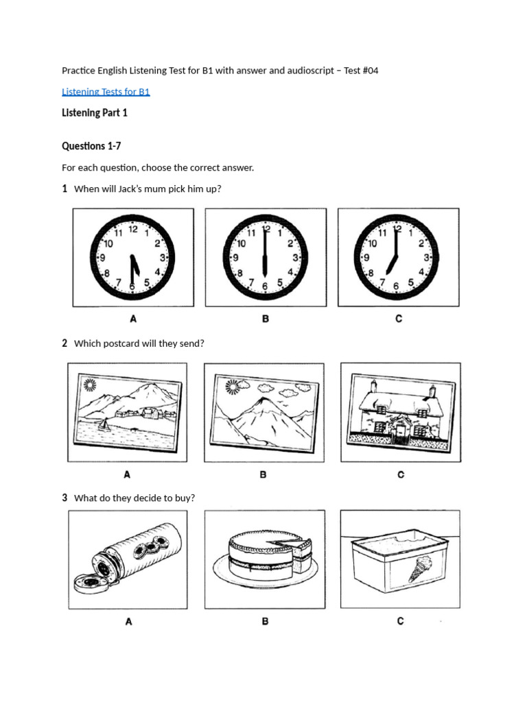 B1 Listening Test Practice: Poetry & Gymnastics | PDF