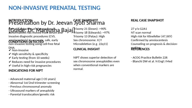 Non-Invasive Prenatal Testing Overview | PDF