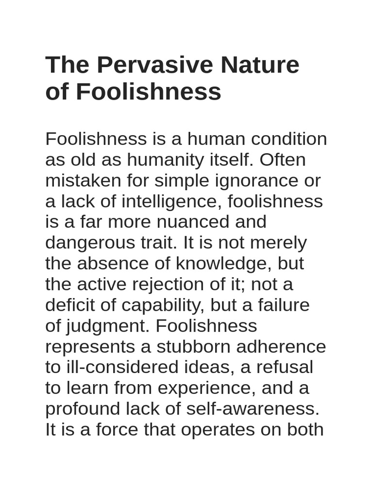 Understanding Foolishness and Wisdom | PDF | Wisdom | Knowledge