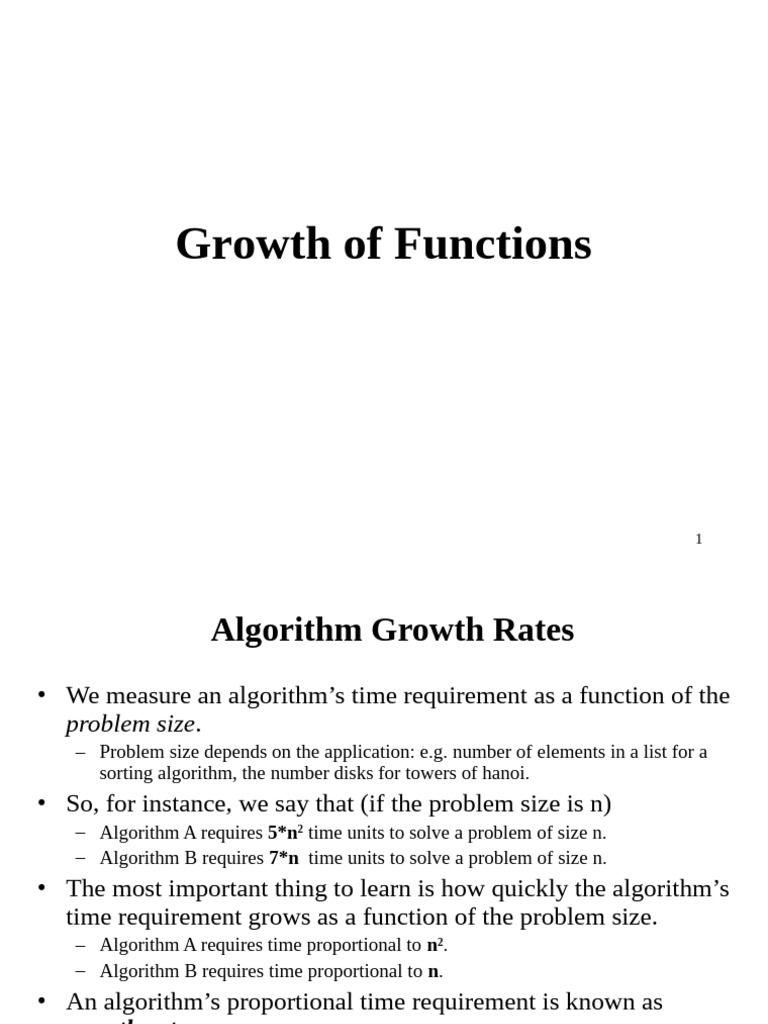 Algorithm Growth Rates Explained | PDF | Time Complexity | Algorithms
