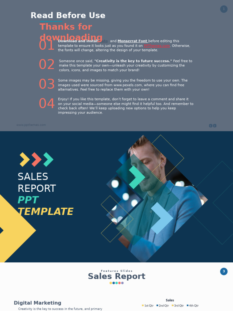 Sales Report PowerPoint Template | PDF