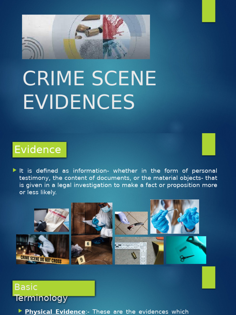Physical Evidence in Crime Scene Analysis PDF Crime Scene Prosecutor