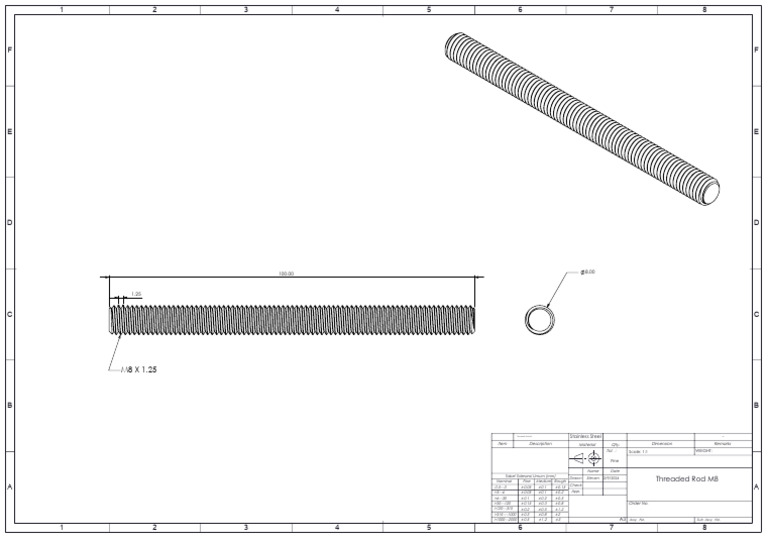 Threaded Rod M8 Tolerance Specifications | PDF