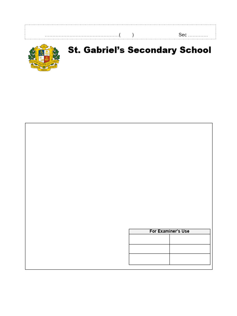 SGSS English Exam Paper 2022 | PDF