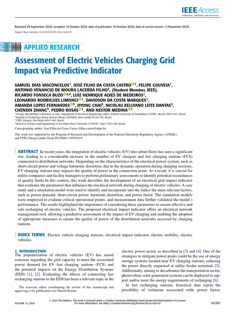 Assessment of Electric Vehicles Charging Grid Impact Via Predictive ...