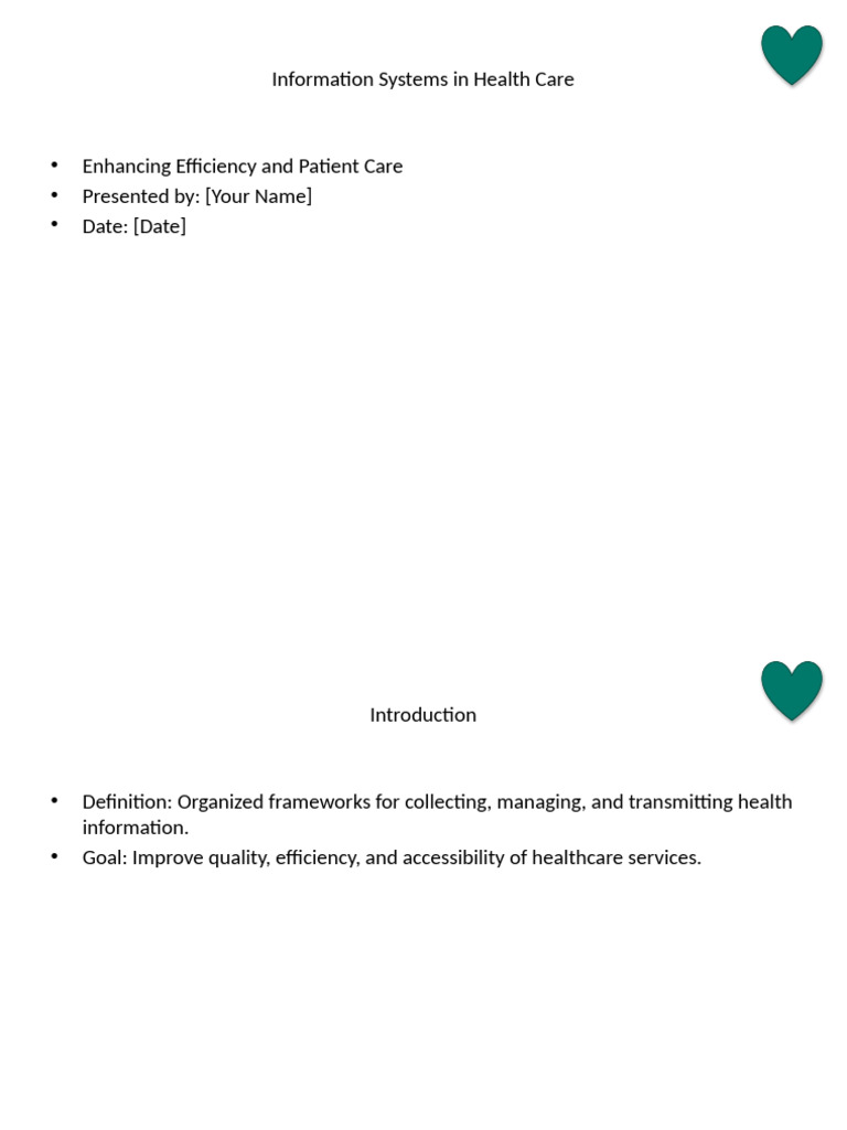 Health Care Information Systems Overview | PDF