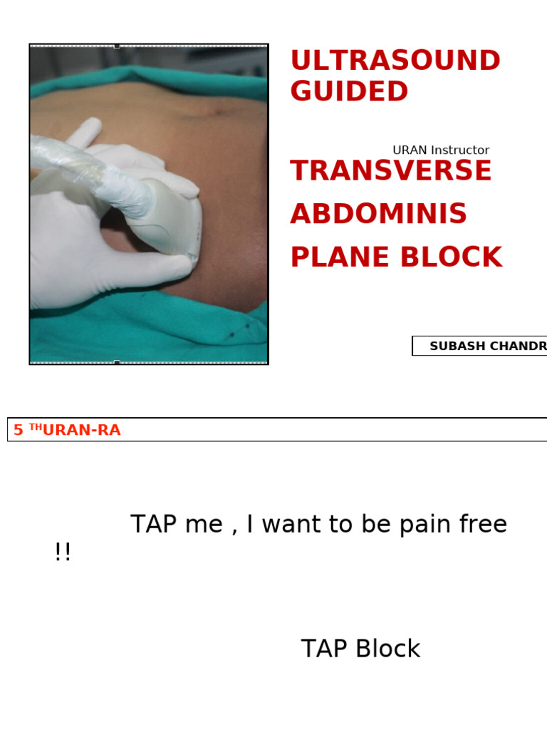 Ultrasound-Guided TAP Block Guide | PDF