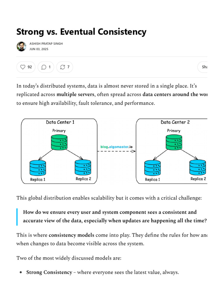 Strong vs. Eventual Consistency Explained | PDF | Replication ...