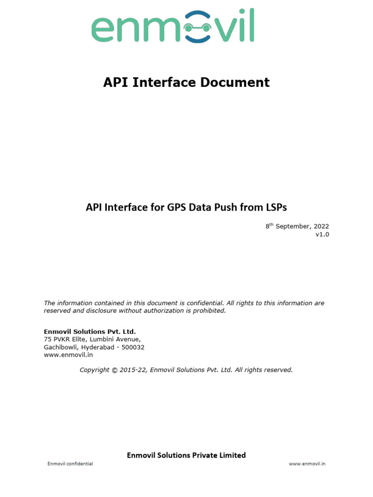 GPS API Push Interface For AMNS LSPs v1.0 | PDF