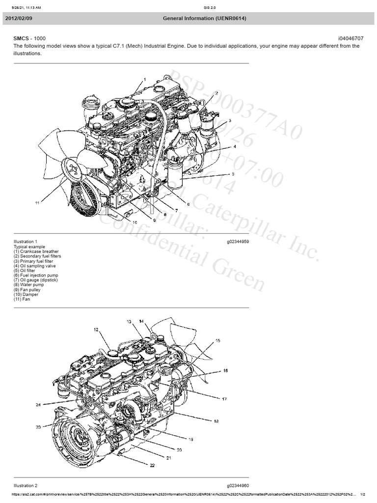 C7.1 Industrial Engine Overview | PDF | Piston | Gear