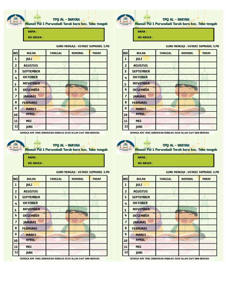 Kartu Ngaji Ank | PDF