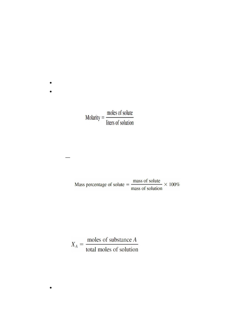 Solution Concentration and Dilution Methods | PDF | Mole (Unit ...