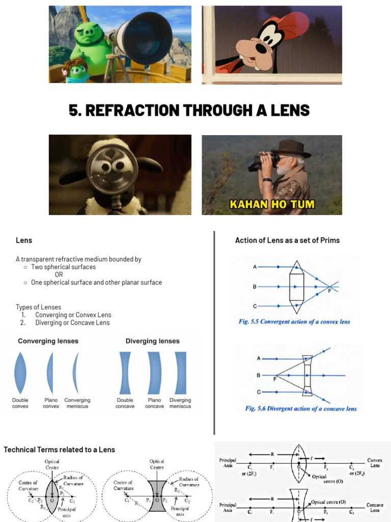 5 Refraction Through A Lens | PDF | Optical Devices | Glass Applications