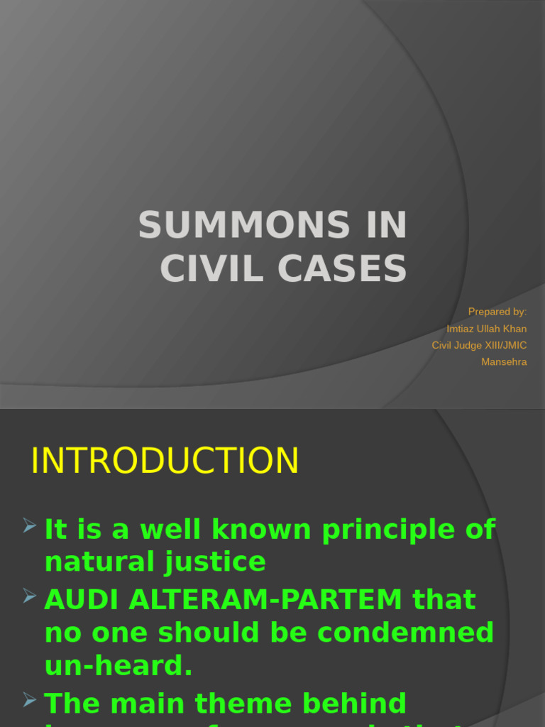 Presentation Summons | PDF | Summons | Lawsuit