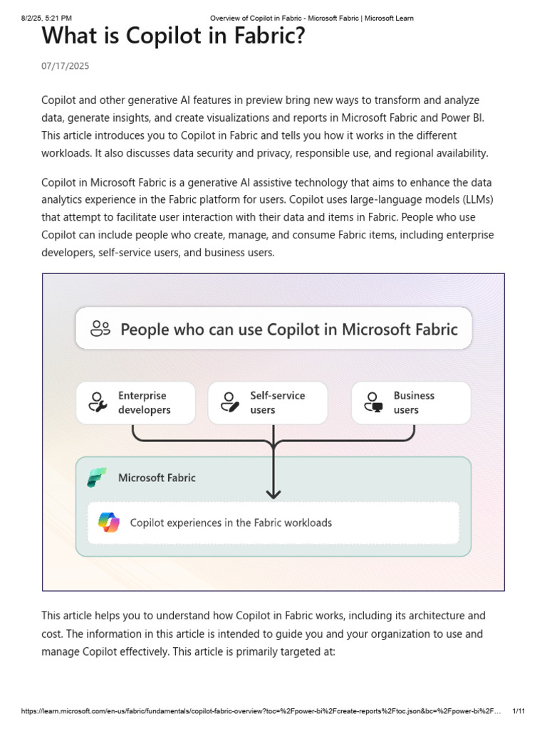 Overview of Copilot in Fabric - Microsoft Fabric - Microsoft Learn ...