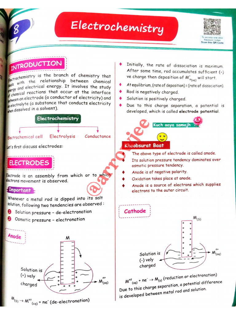 Electrochemistry - EaJEE Notes | PDF