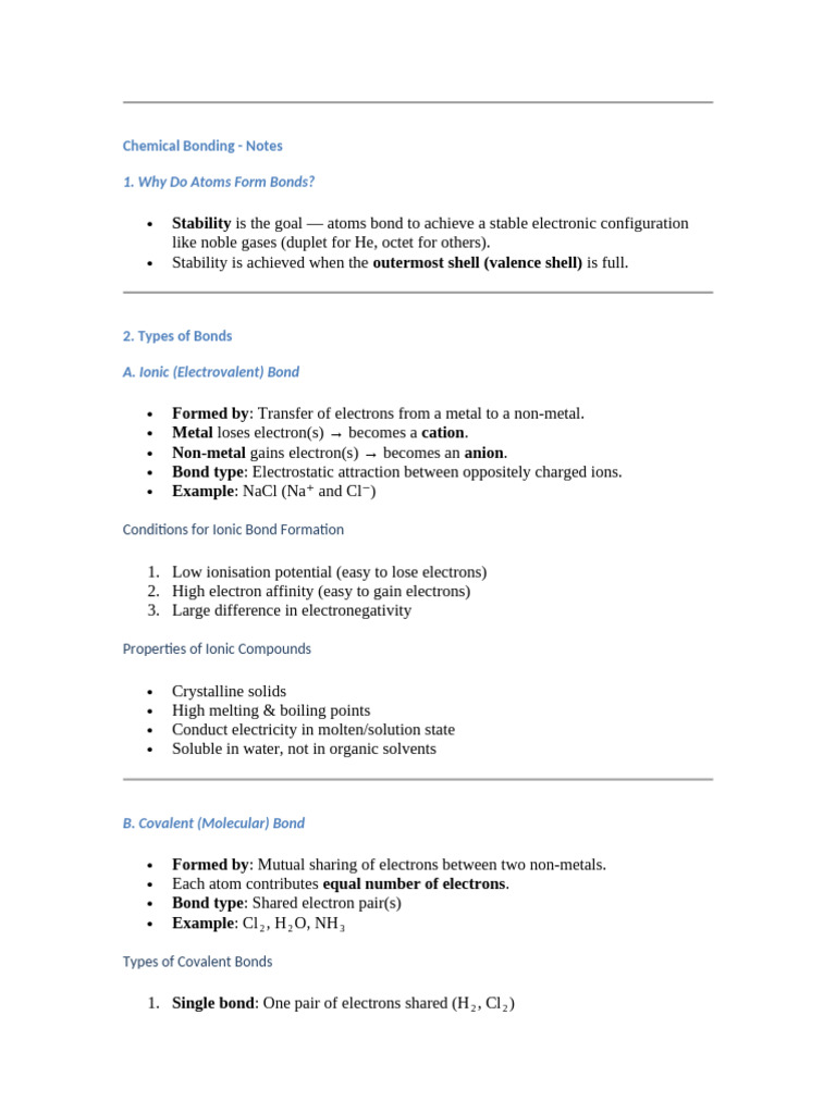 Understanding Chemical Bonding Types | PDF | Chemical Bond | Ion