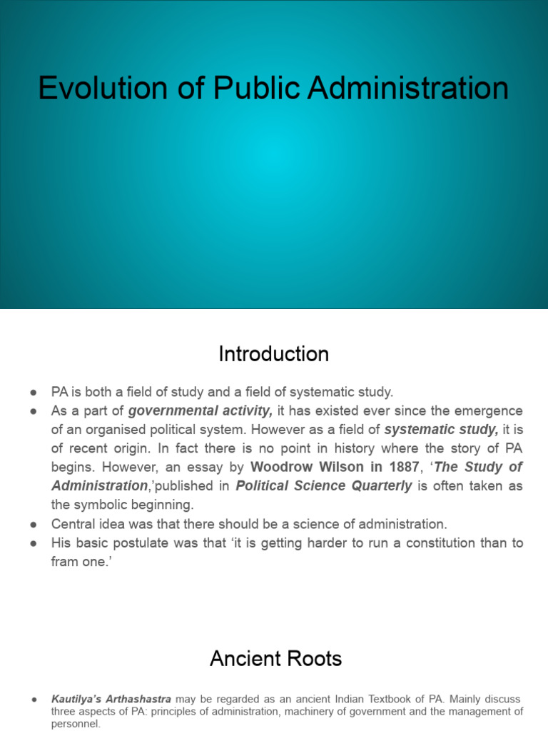 Evolution of Public Administration | PDF | Liberal Arts Education