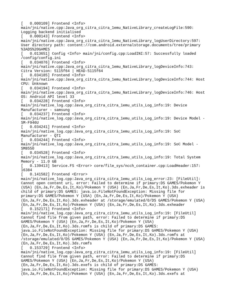 Citra Emulator Log Analysis on Android | PDF | Computer Architecture ...